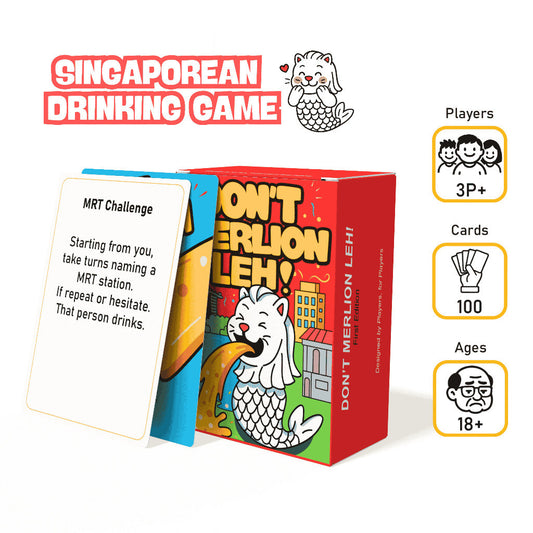 (Authentic) Don't Merlion Leh – Singaporean Drinking Card Game | Age 18+ | 3+ Players